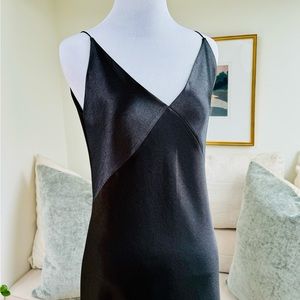 NWT Perfect LBD! Elegant Vince Black Satin Slip Dress.